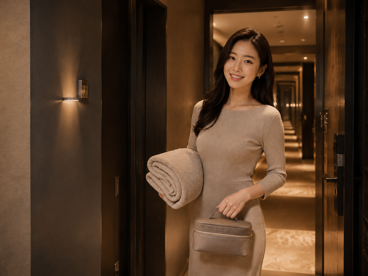 서울 금천구 방문 홈케어 일정을 준비하는 젊은 성인 한국 여성 관리사
